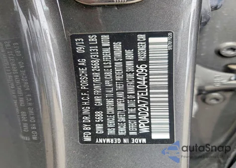 2014 Porsche Panamera S Hybrid z USA, uszkodzony, nr VIN WP0AD2A77EL044096